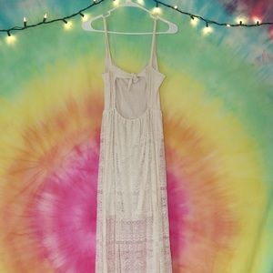 Hollister white lace maxi dress